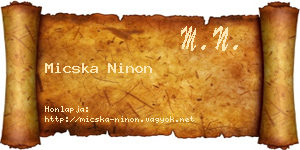 Micska Ninon névjegykártya